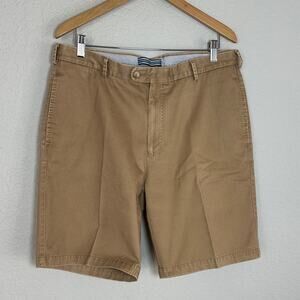 Peter Millar Khaki Tan Shorts Men’s 35 Chino Preppy Pima Cotton Flat Front 9”